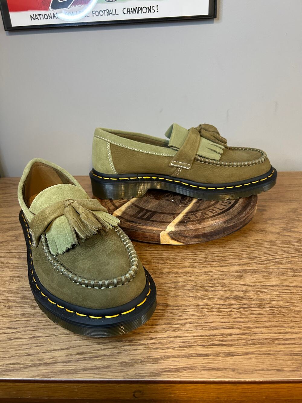 Dr Martens Olive Green Adrian Two Toned Loafers size 7/EU 38 NWOT